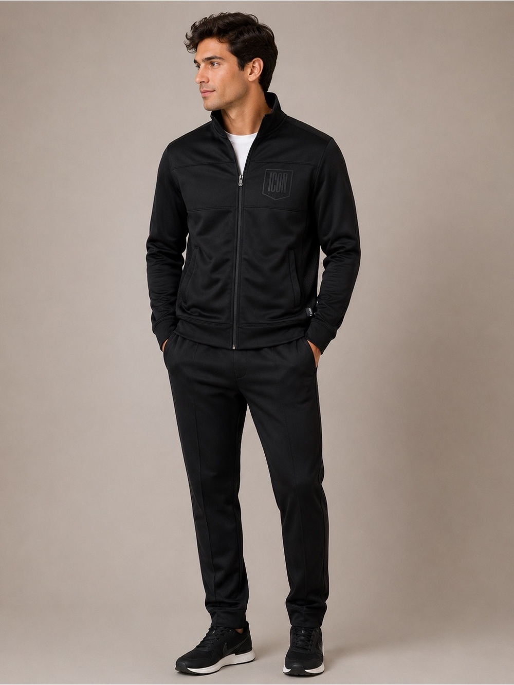 ICON Infamous Jacket Men’s M Black Full Zip Athletic Track Jacket